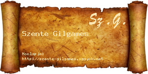 Szente Gilgames névjegykártya